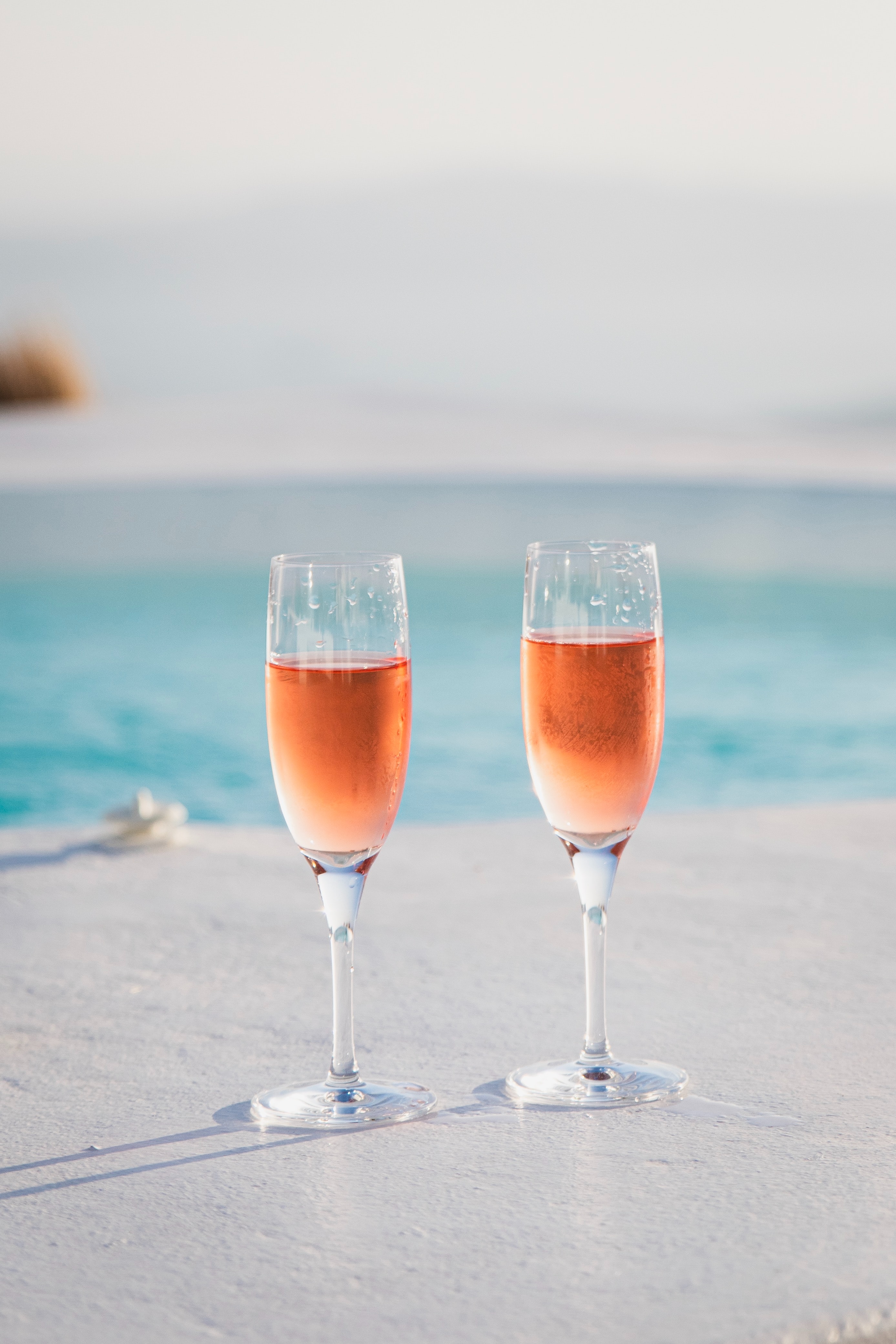 Champagne flutes ocean view