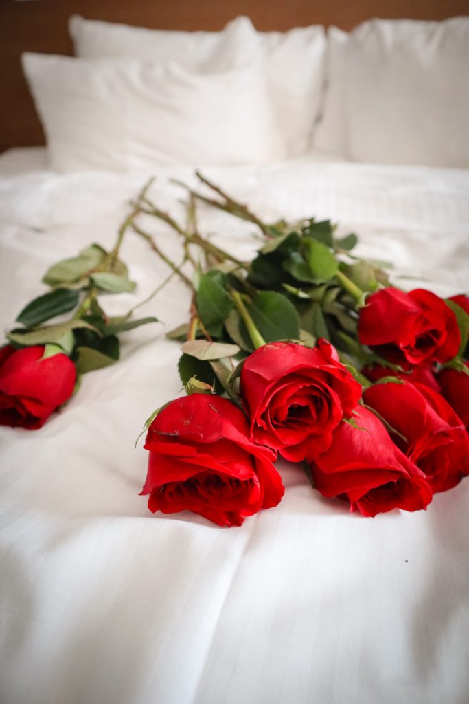 Roses on bed, The Grand Hotel Valentine's Day Date Nights in OCMD