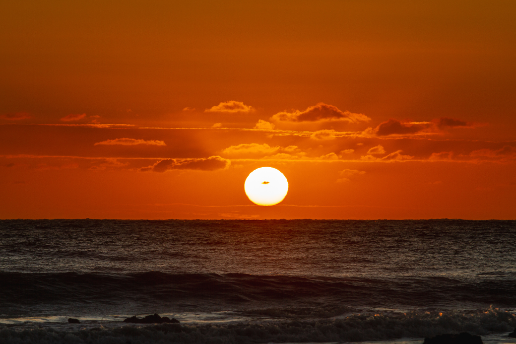 Sunset over the ocean